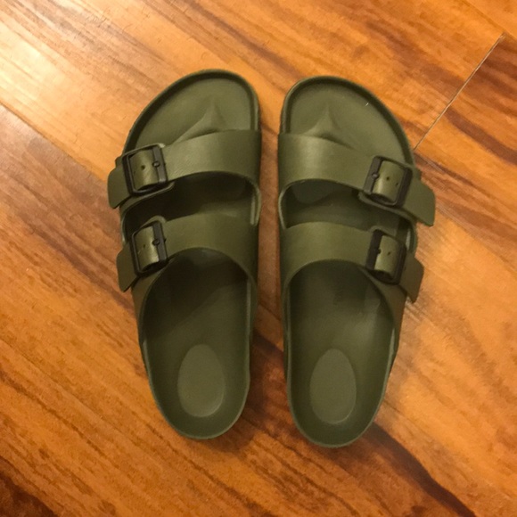army green birkenstocks